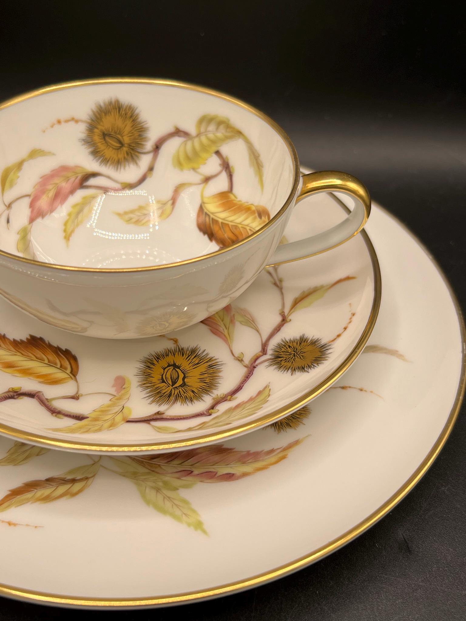 Vintage Heinrich & Co Selb Bavaria Golden Chestnut Flat Teacup