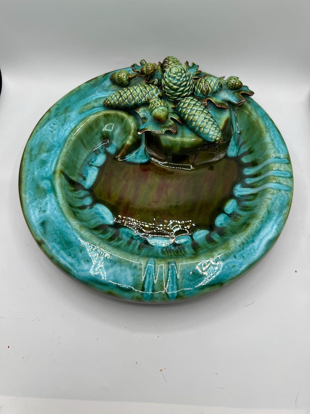 Ceramic Drip Glaze Ashtray: MCM Pinecone & Acorn Decor - Etsy