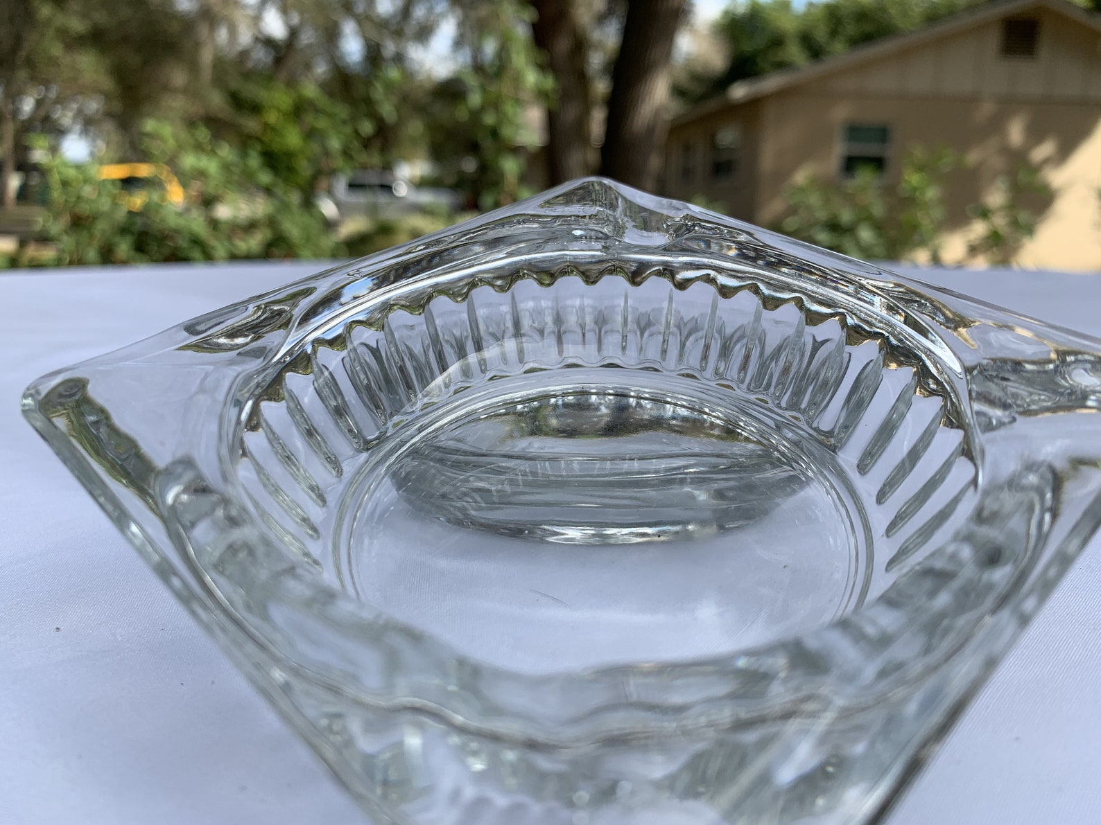 2 Small Clear Glass Ashtrays Vintage MCM Mad Men Era Etsy Ireland