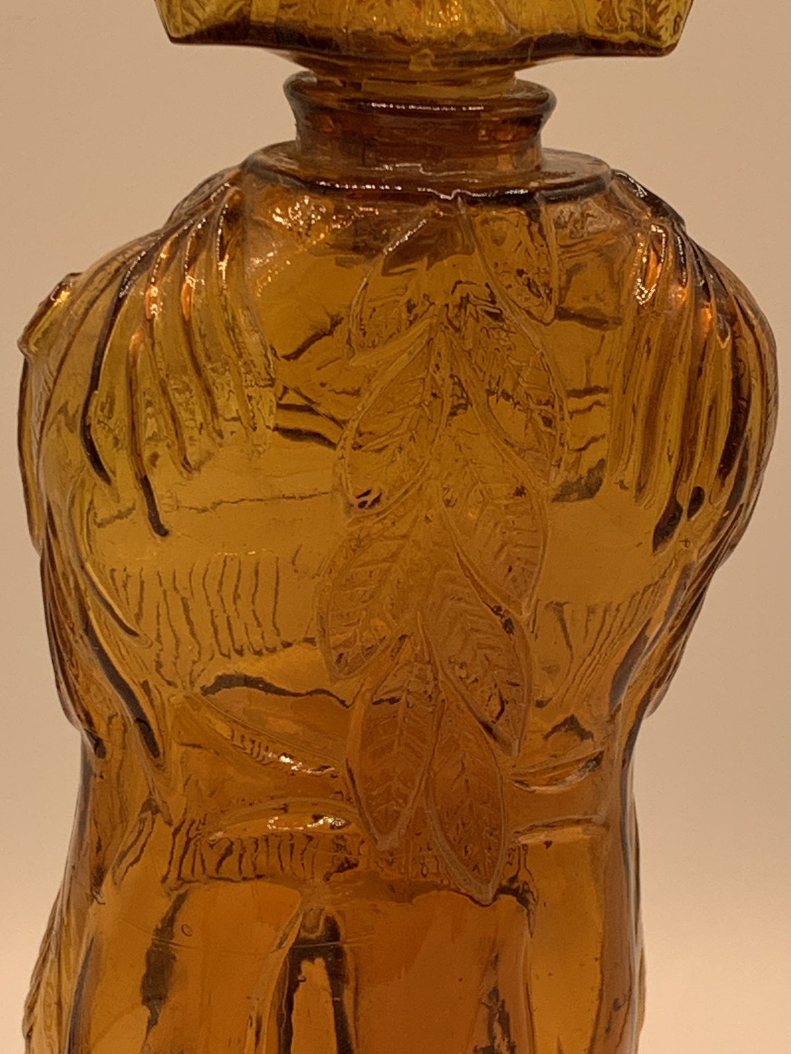 Vintage Indian Decanter Brown Glass 1974 so Cool Etsy