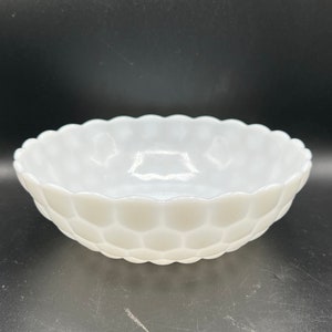 Vintage Anchor Hocking Bubble Milk Glass Bowl
