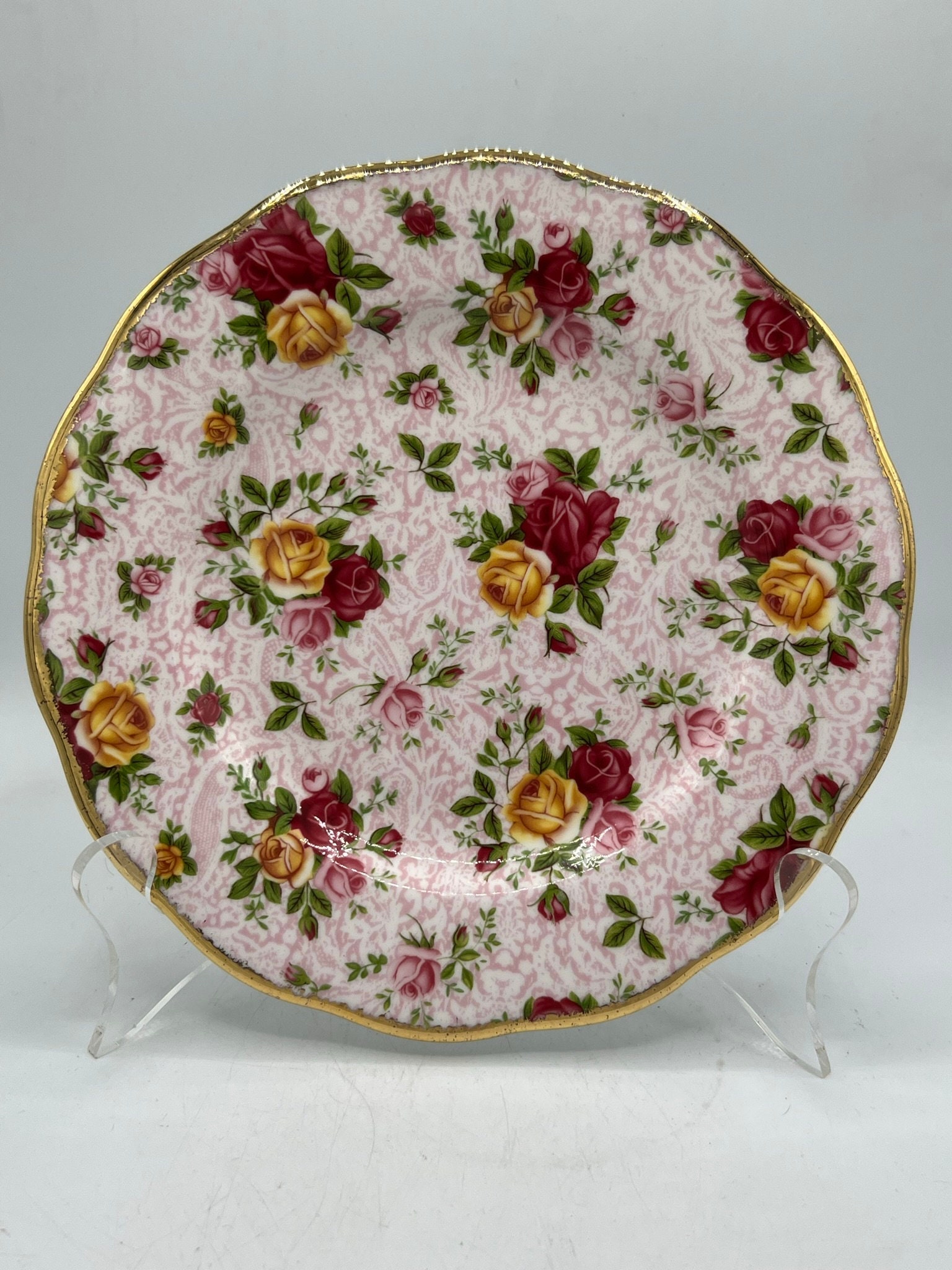 アンティーク風レースサンプル♡ ROSES Royal Albert Old Country Roses Salad Plate 8