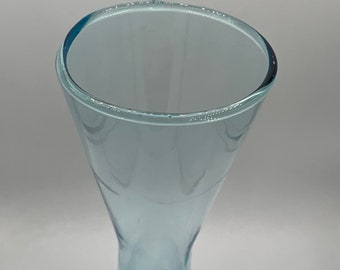 Adorable Vintage Blue Glass Vase - Etched Glass - Sweet Vase!!