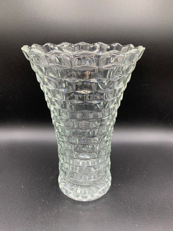 Fostoria American Clear Glass Cube Vase: Vintage 8
