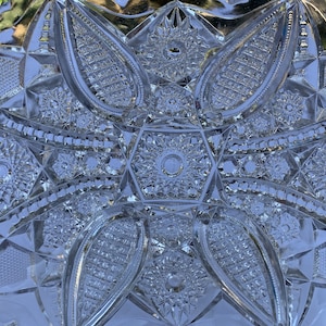 Antique American Brilliant Cut Crystal Bowl: Hobstar Design (10x8 inches)
