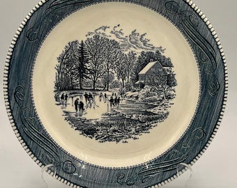 Royal Currier & Ives Blue Pattern - Pie Plate - Such a GREAT piece!