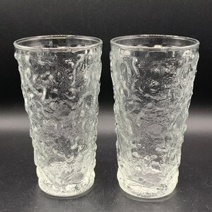 Vintage Crinkle Clear Tumblers - Set of 2