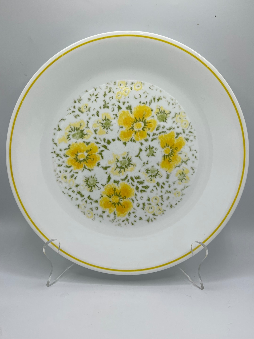 Corelle Yellow Pattern Rare Vintage Corelle Dinner Platte April Pattern Yellow Flower Design ...