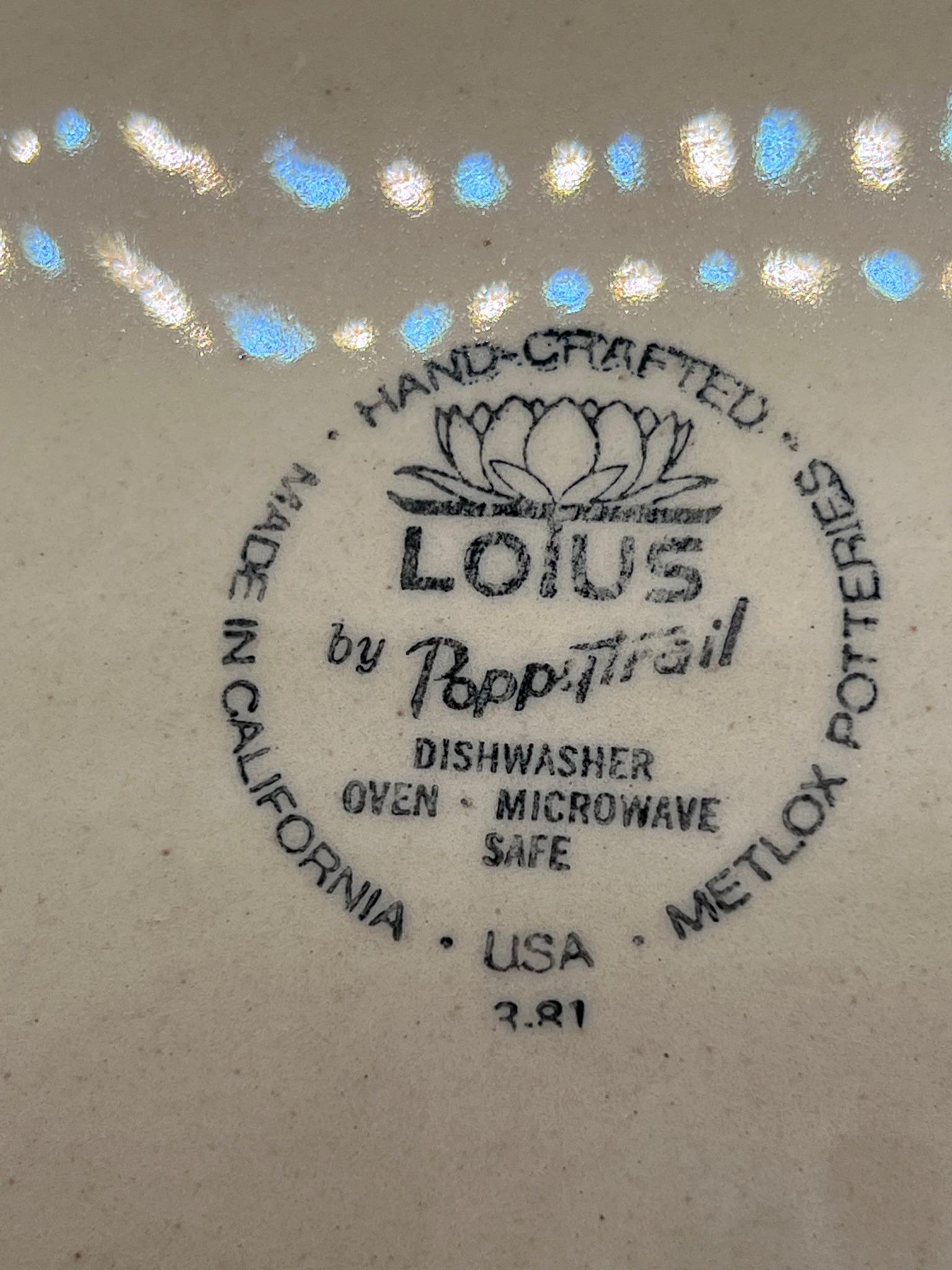 Vintage Metlox Lotus Platter: California Pottery, Sand Ivory Decor