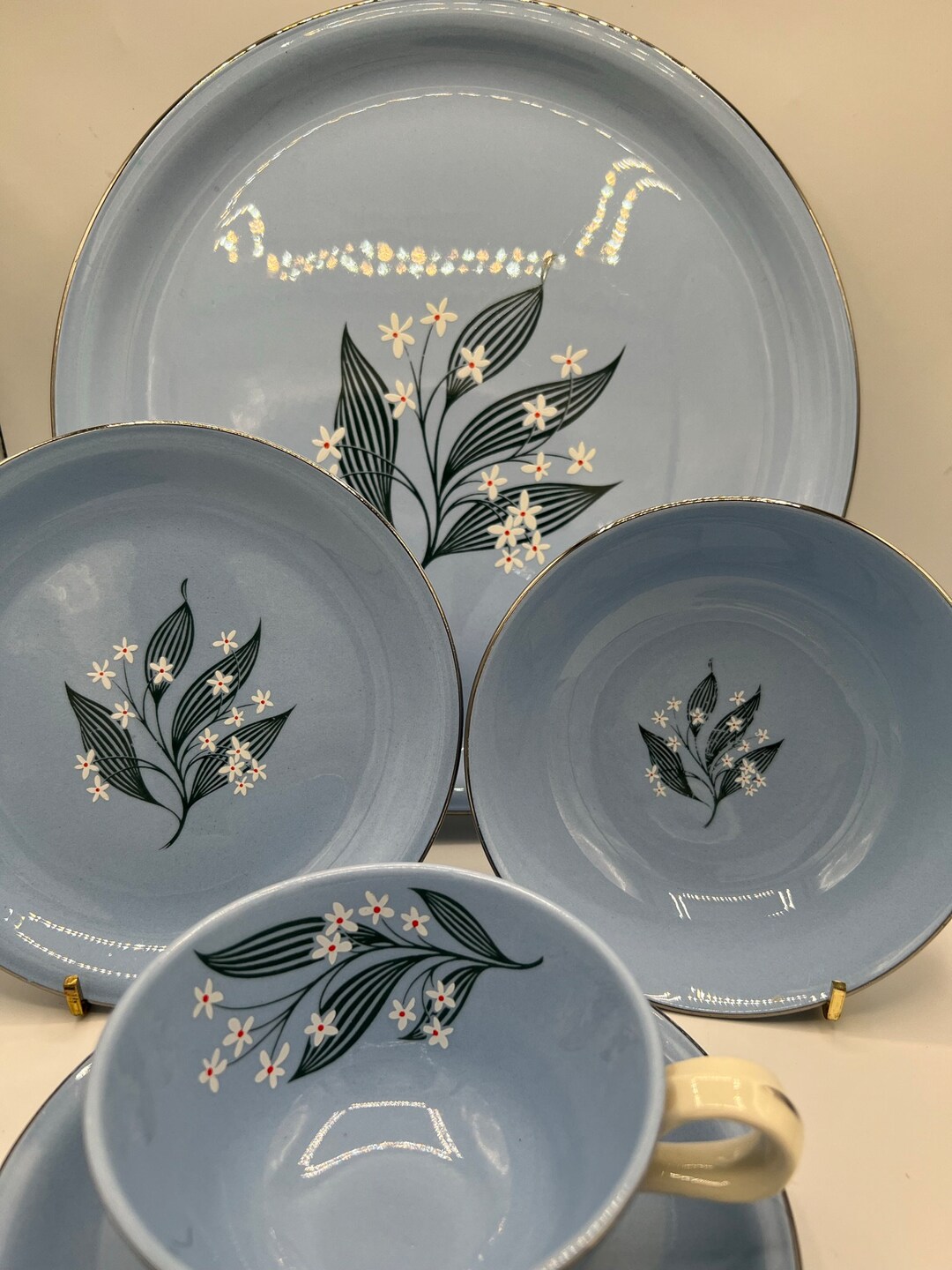 Skytone by Homer Laughlin - 1950s Fantastic MCM China - Blue With White ...