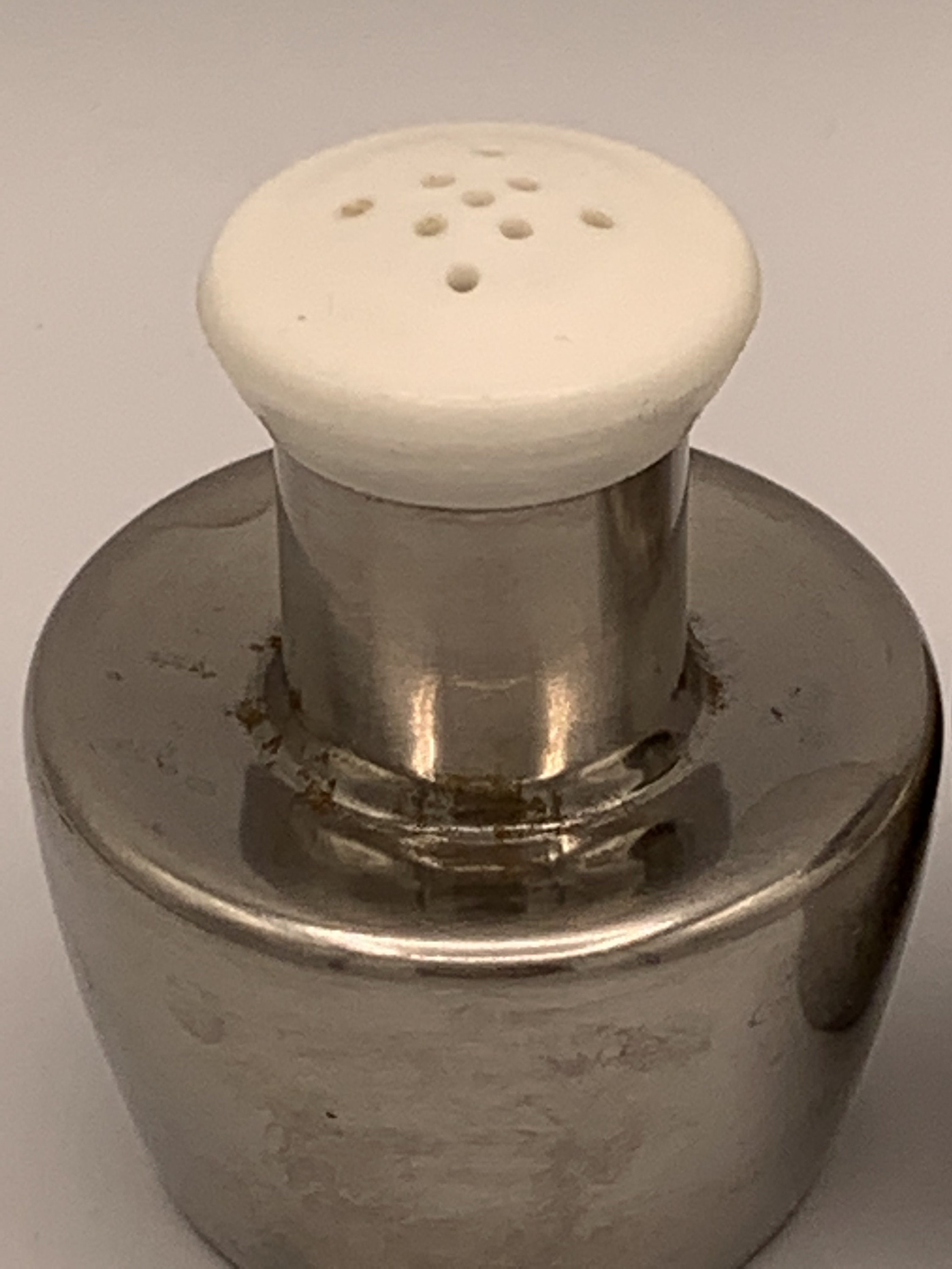 Vintage Salt and Pepper Shakers Stainless Steel with Black Etsy