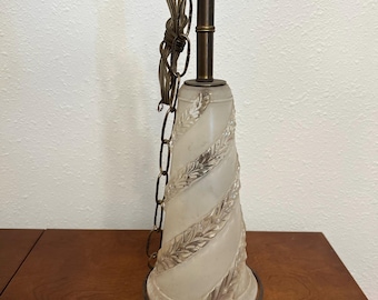 Vintage MCM Swirl Hanging Lamp - 19" Tall