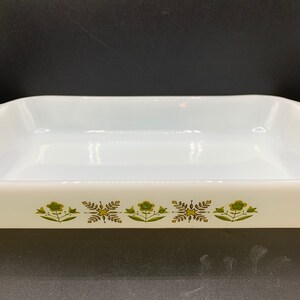 Vintage Fire-King Green Meadow Casserole Dish - Want to Bake Some Brownies?