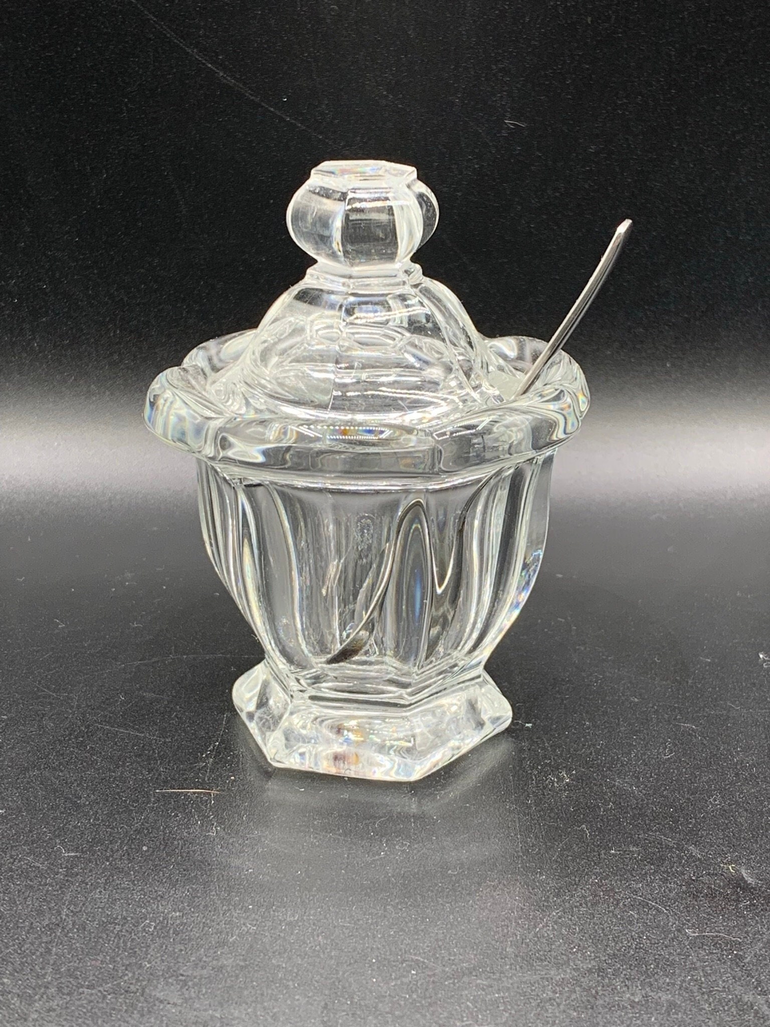 Vintage Baccarat Crystal Harcourt Missouri Lidded Condiment