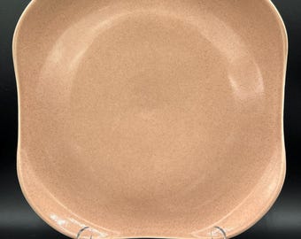 Vintage Russel Wright for Steubenville American Modern Square Platter - Coral Speckled Pink Glaze