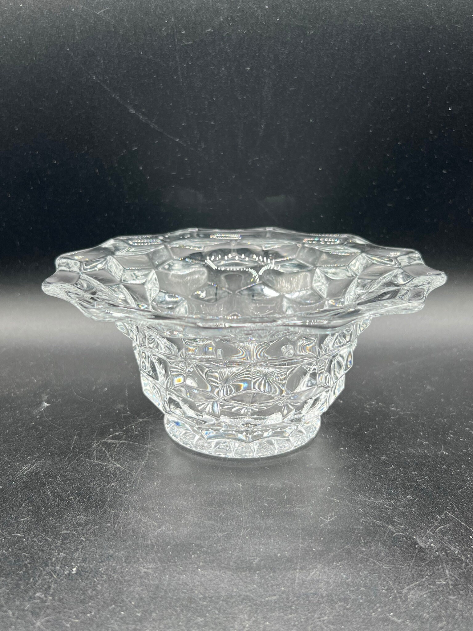 Vintage Fostoria American Small Crystal Bowl: Flared Edge Serving Dish