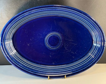 Vintage Fiestaware Cobalt Oval Platter (12.5" x 10")