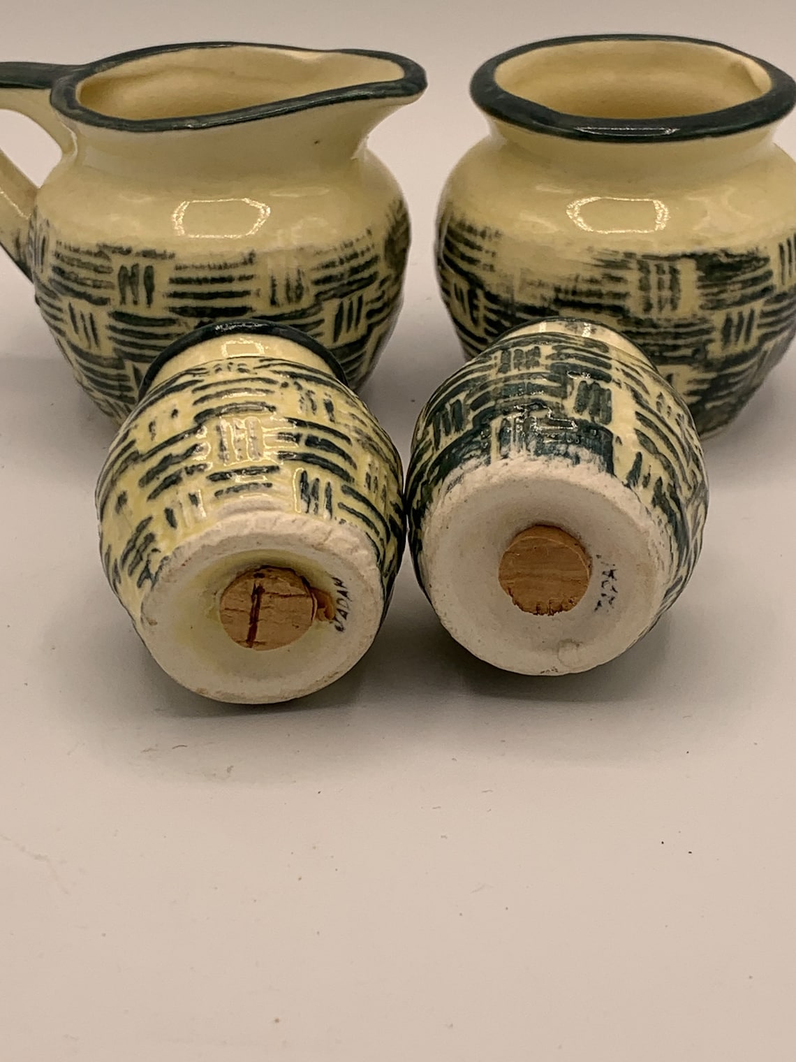 Vintage Salt and Pepper Sugar Bowl and Creamer Set Rustic Etsy