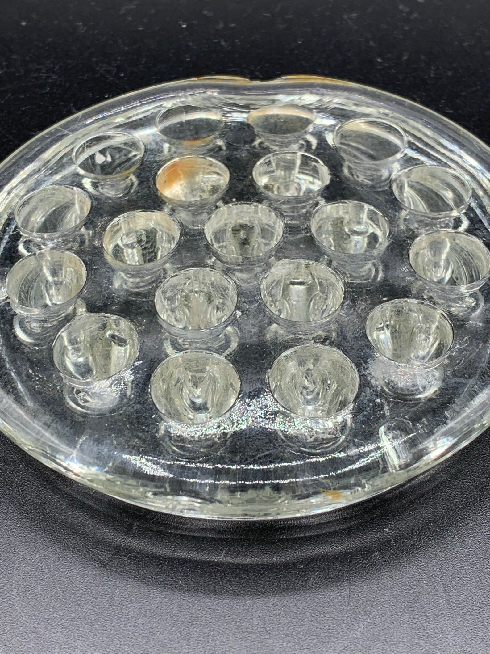 Vintage Crystal Clear Glass Flower Frog Flower Holder 19 Etsy