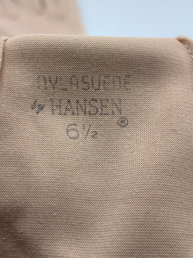 Nylasuede by Hansen Ladies Gloves Vintage 60's Size 6 1/2 Tan Very Vintage Cool image 4