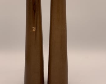 Vintage teakhouten peper- en zoutstel: modern keukendecor uit het midden van de eeuw