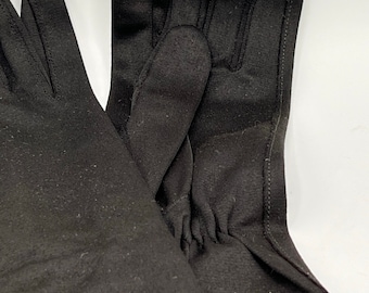 Vintage 60s Black Nylon Opera Gloves - Size 6
