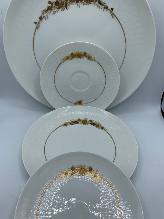 Vintage Rosenthal Medley Plate: White & Gold Floral, Winblad