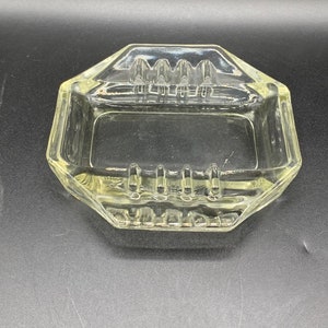 MCM Clear Glass Ashtray - Unusual Design - Vintage Home Decor