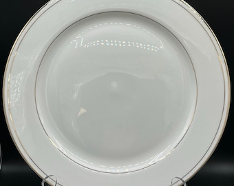 Vintage Fitz & Floyd Neveah Dinner Plate: Grand Rim Gold, 11 3/8"
