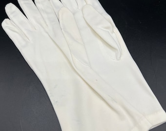 Vintage 60s White Knit Gloves: Chapel Wedding Accessory