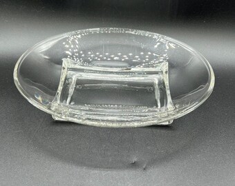 Vintage Hazel Atlas Clear Glass Serving Dish - Colony Pattern