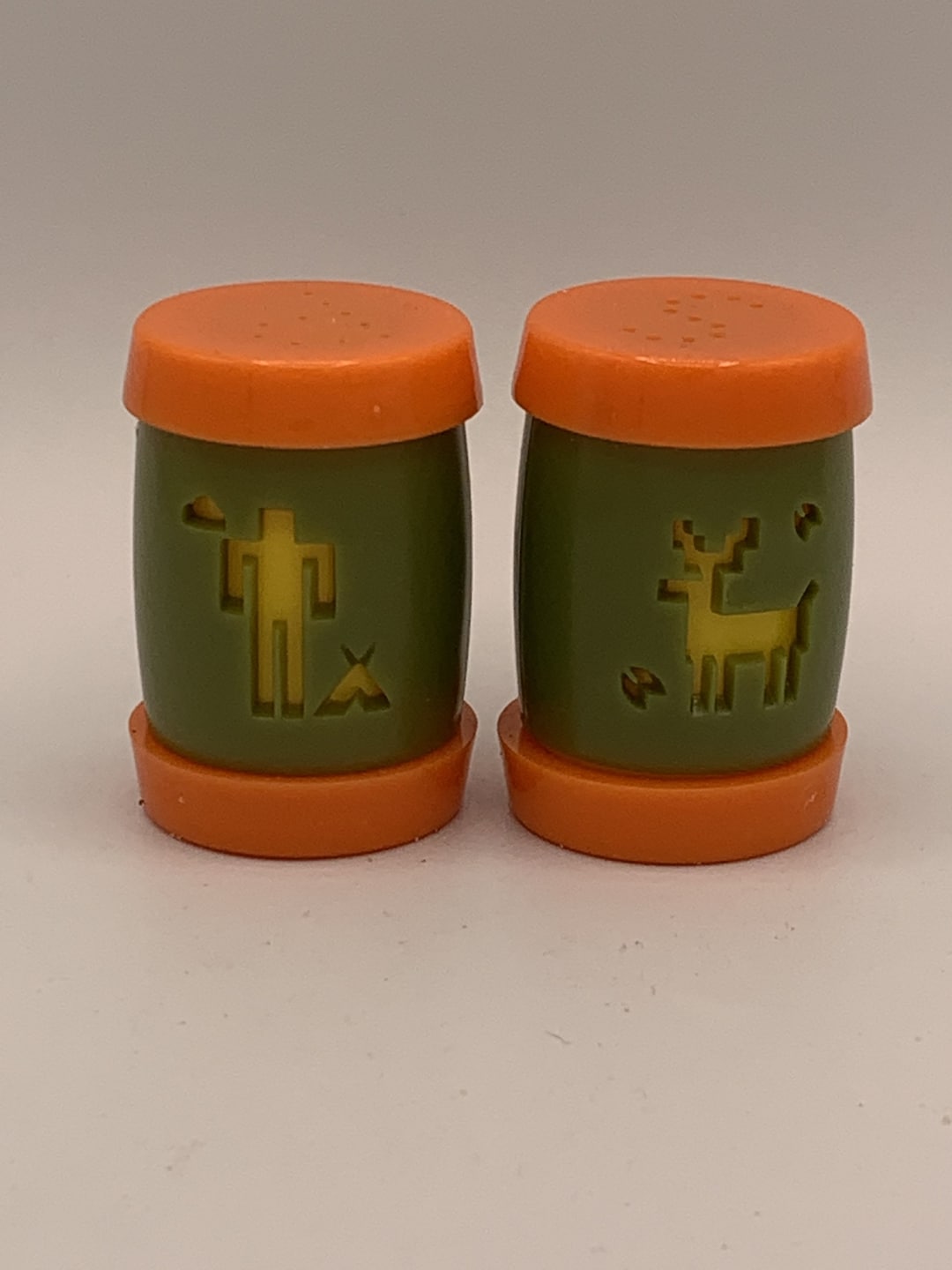 Vintage St Labre Indian School Salt & Pepper Shaker Set 1960's Plastic