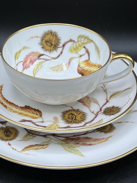 Vintage Heinrich & Co Selb Bavaria Golden Chestnut Flat Teacup