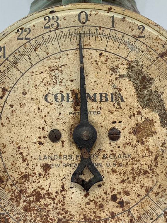 Antique Columbia Family Scale - Green and Rusted and Rustic