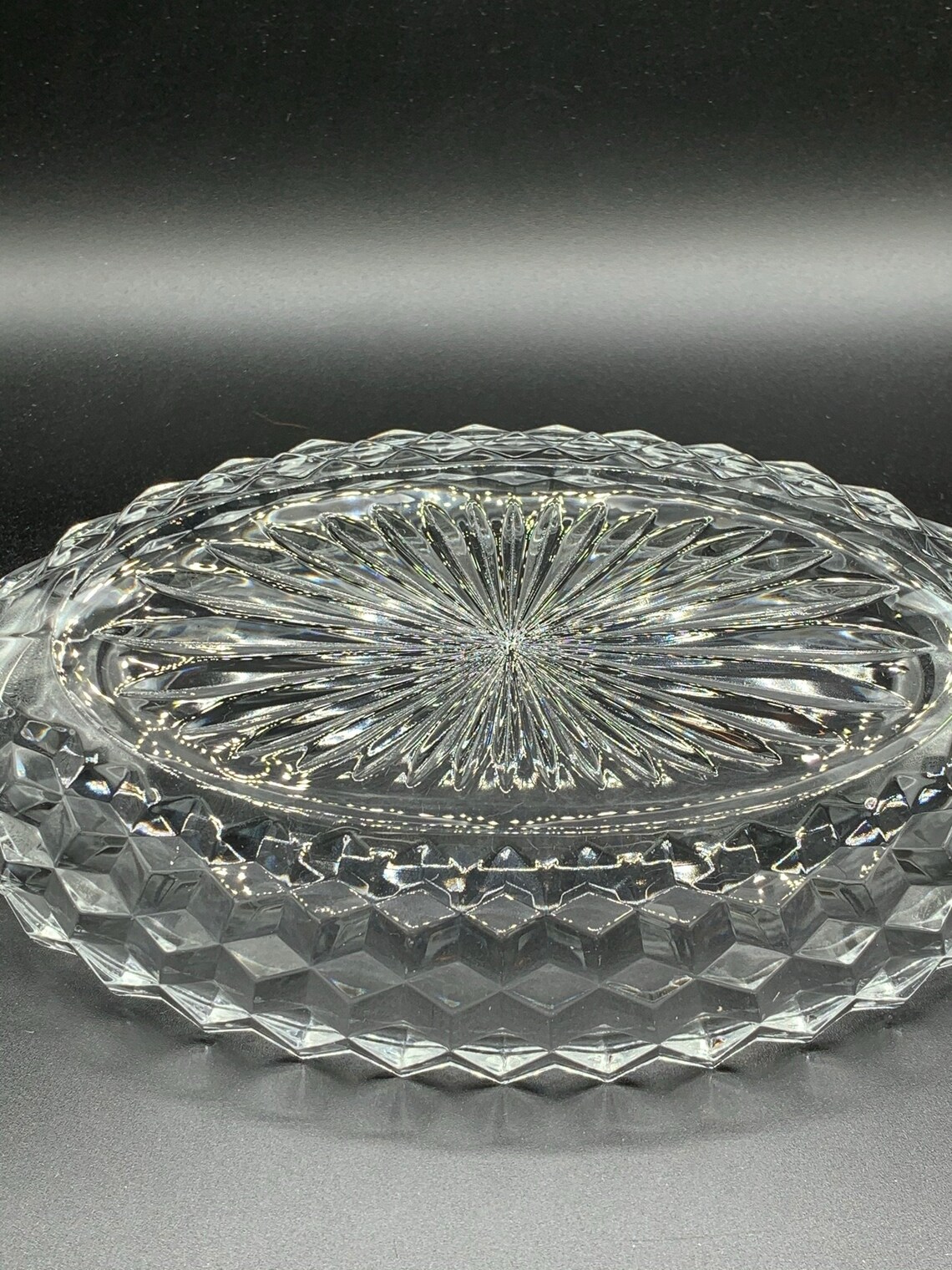 American Fostoria Crystal Bowl With Two Handles 12 Inches Etsy