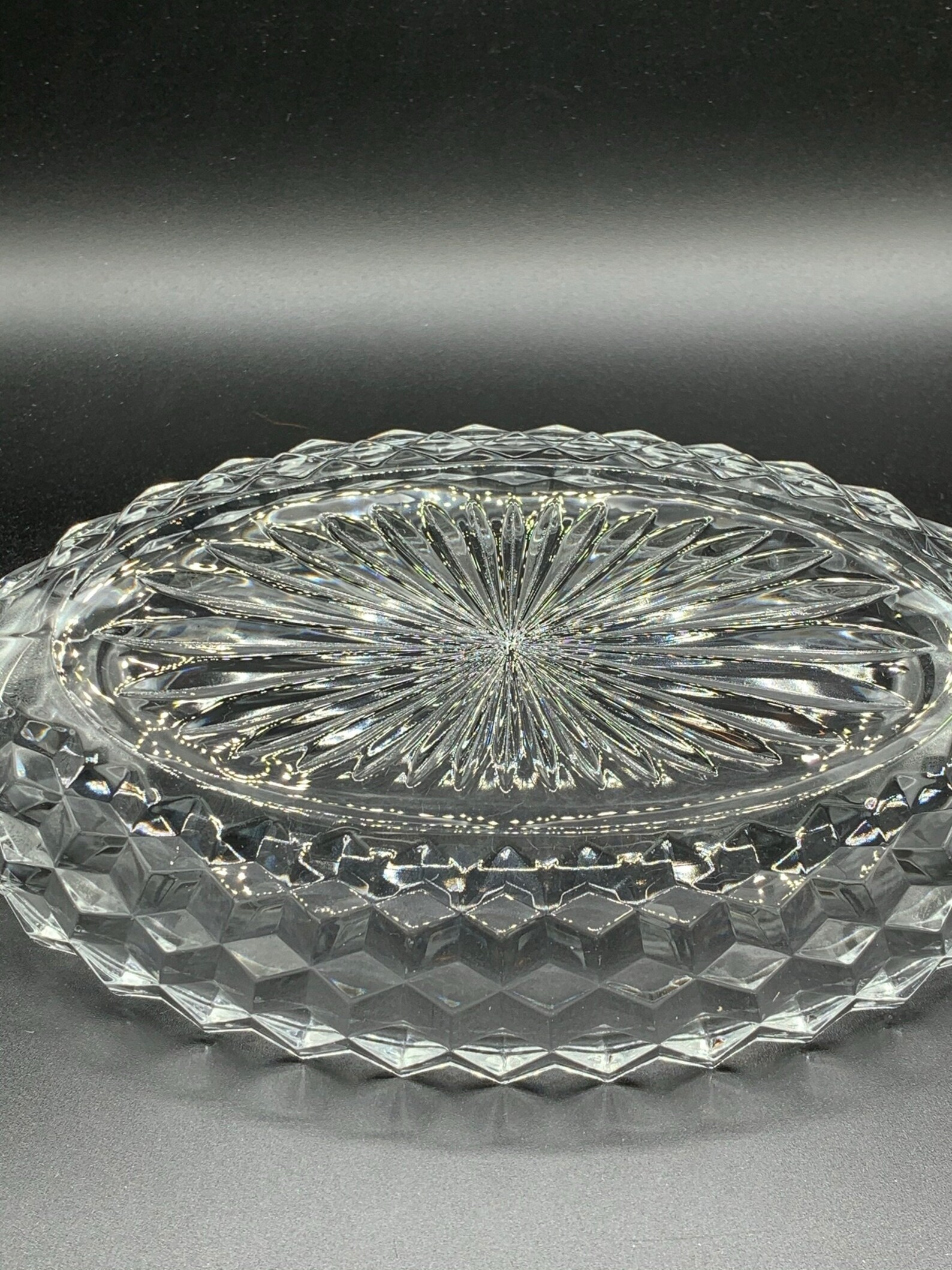American Fostoria Crystal Bowl With Two Handles 12 Inches Etsy