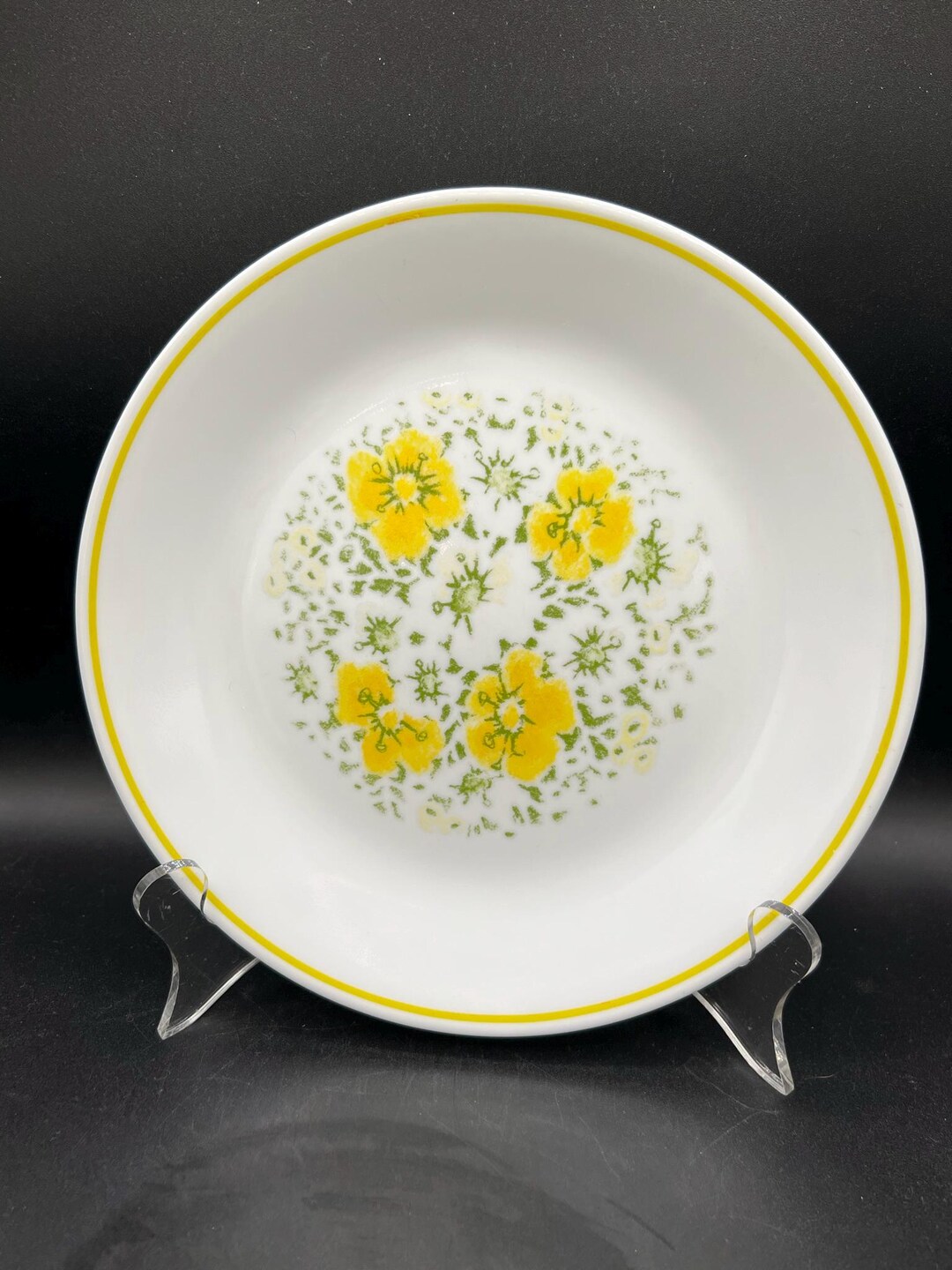 Vintage Corelle Salad Plate: April Yellow Flower Pattern - Etsy