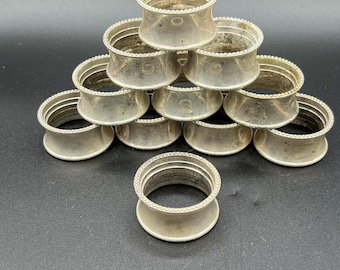 Vintage Serviettenringe - Versilbert mit Perlenrand - Schlicht und Elegant! 11er Set