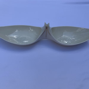 Lenox double sided serving dish with gold gilt accents for nuts, candy or trinkets