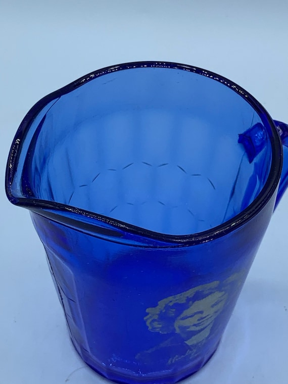 Vintage 1930s Shirley Temple Cobalt Blue Glass Pitcher - Etsy