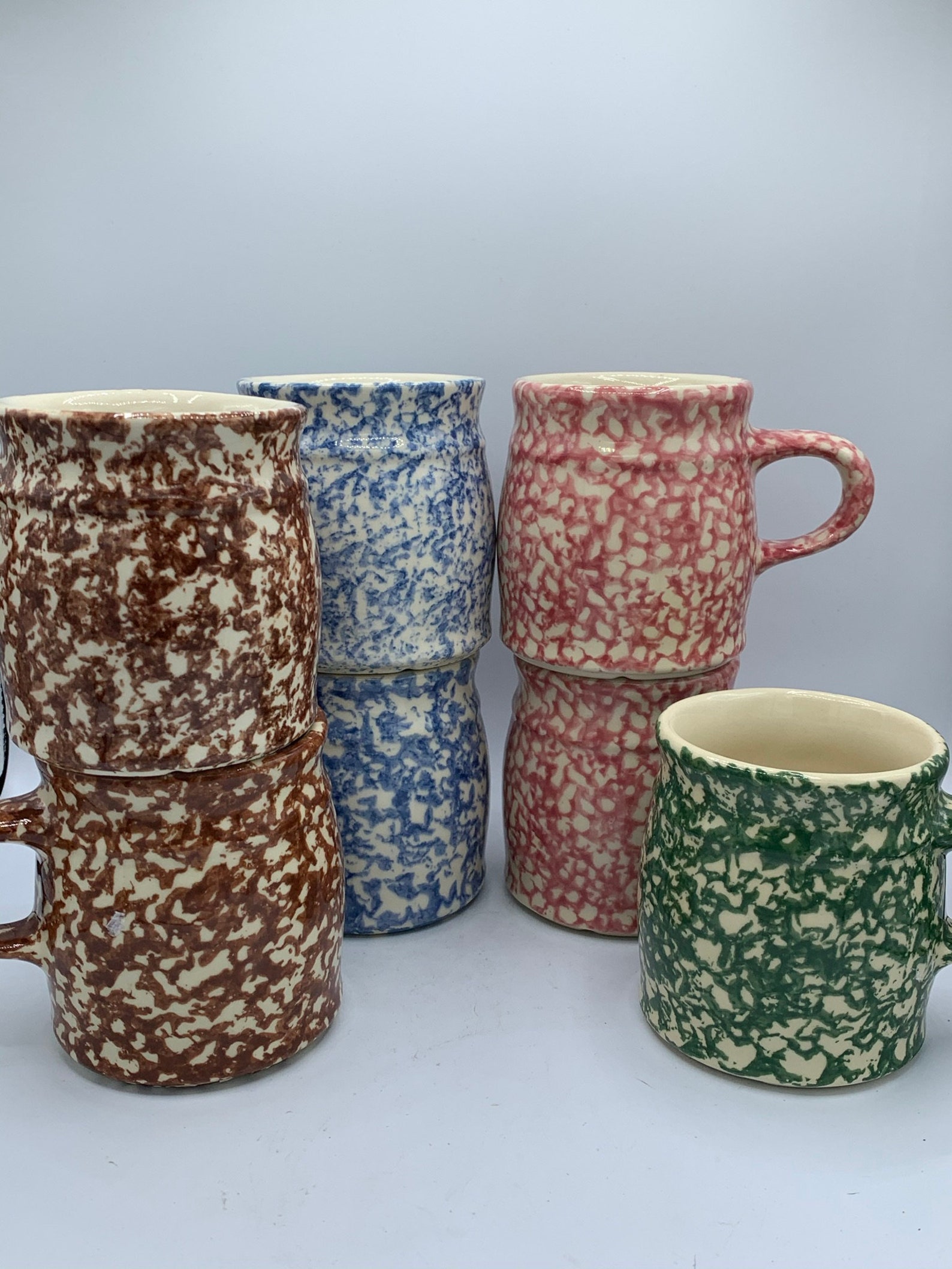 Roseville Pottery Vintage Henn Spongeware Etsy