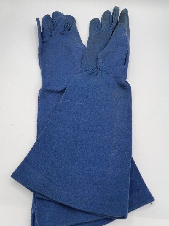 Vintage Blue Suede Ladies Gloves - Vintage 60's - 