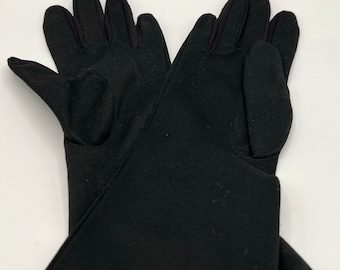 Vintage 60s Black Suede Gloves: Sequin Bow Detail