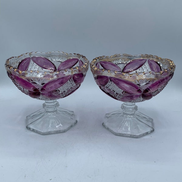 AMAZING Vintage Cut Glass ABP Compotes - Set of 2 - Art Deco - Great Decor Pieces - So Many Uses!!