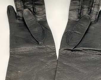 60年代ヴィンテージ ブラックディアスキンレザーグローブ - ワイド