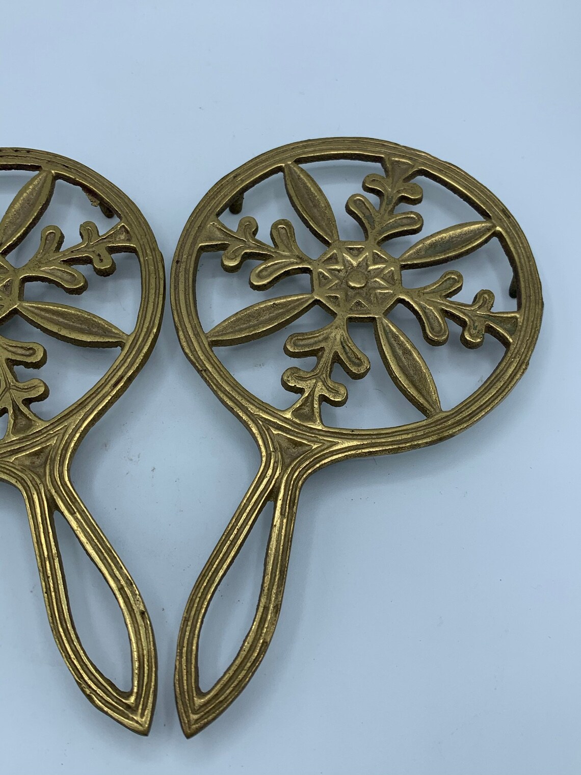 Decorative Brass Trivets Set of Two Fred Roberts Company Etsy