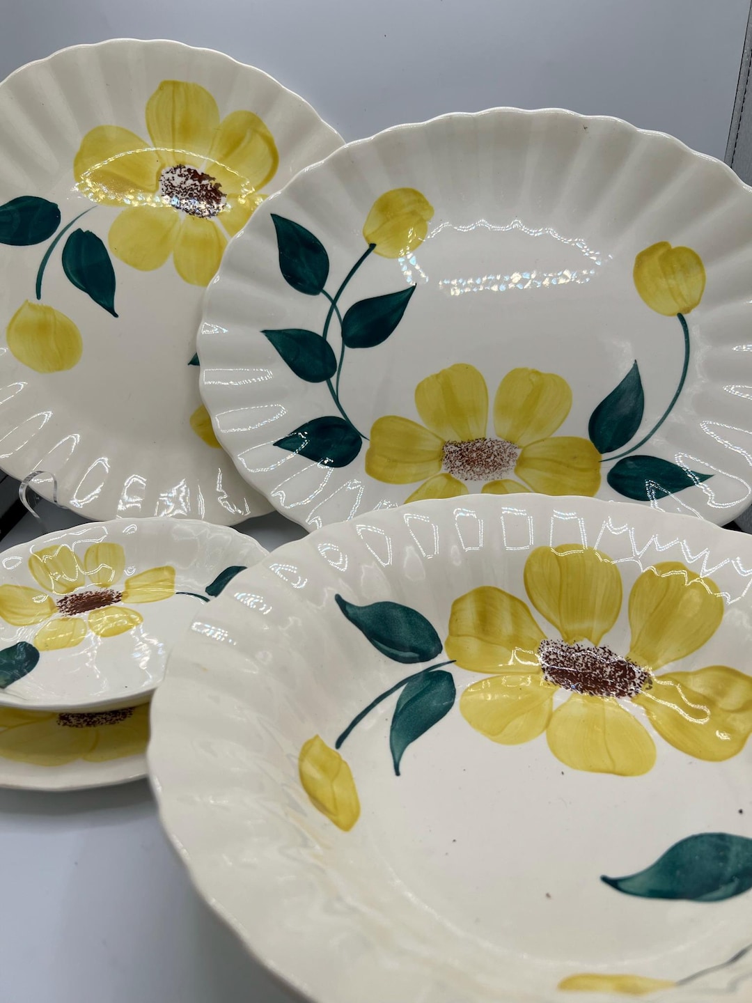 Vintage Blue Ridge Yellow Floral Dishes: Sold Individually - Etsy