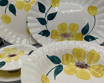 Vintage Blue Ridge Yellow Floral Dishes: Sold Individually
