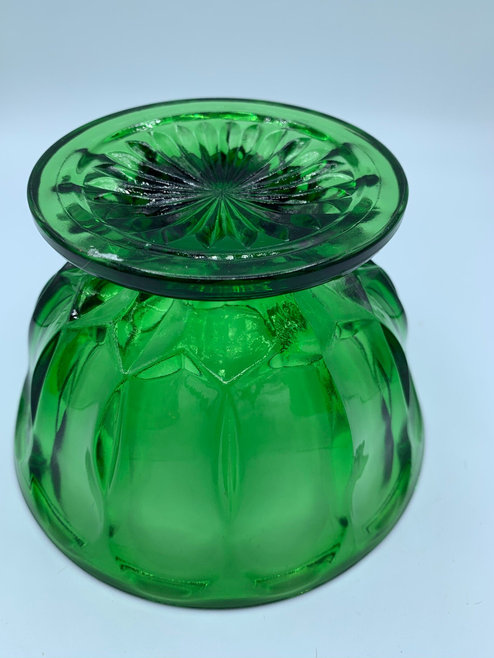Vintage Anchor Hocking Emerald Green Depression Glass Footed Etsy