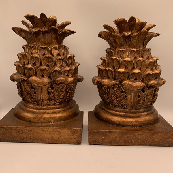 Vintage Pineapple Bookends - Great Looking Pair!!